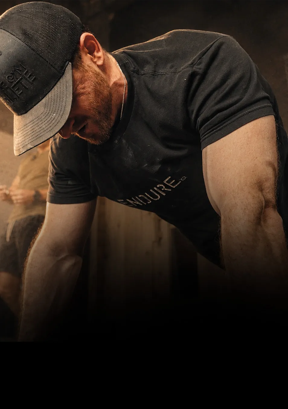 Athlete doing push-ups