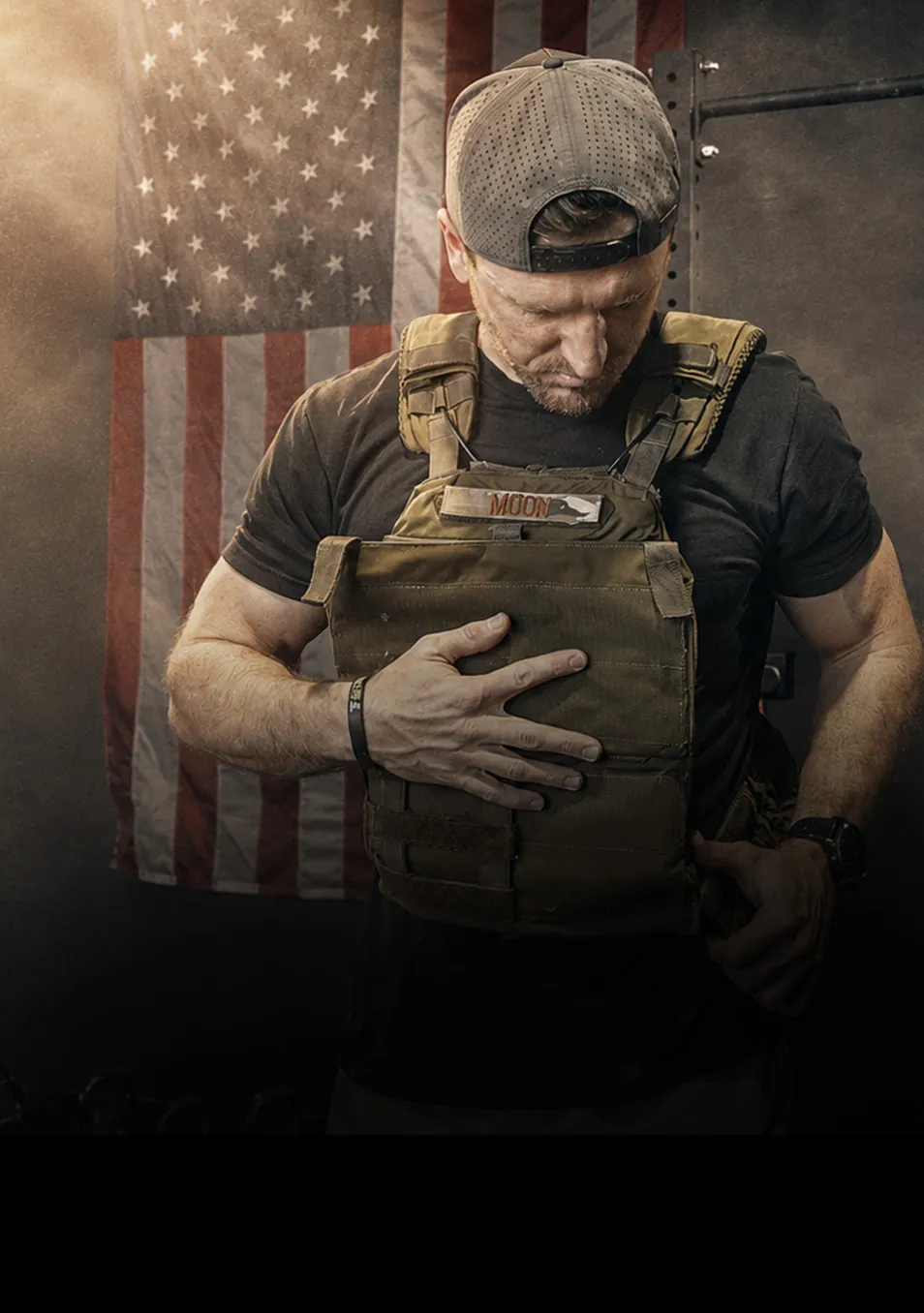 Athlete training in a weighted vest